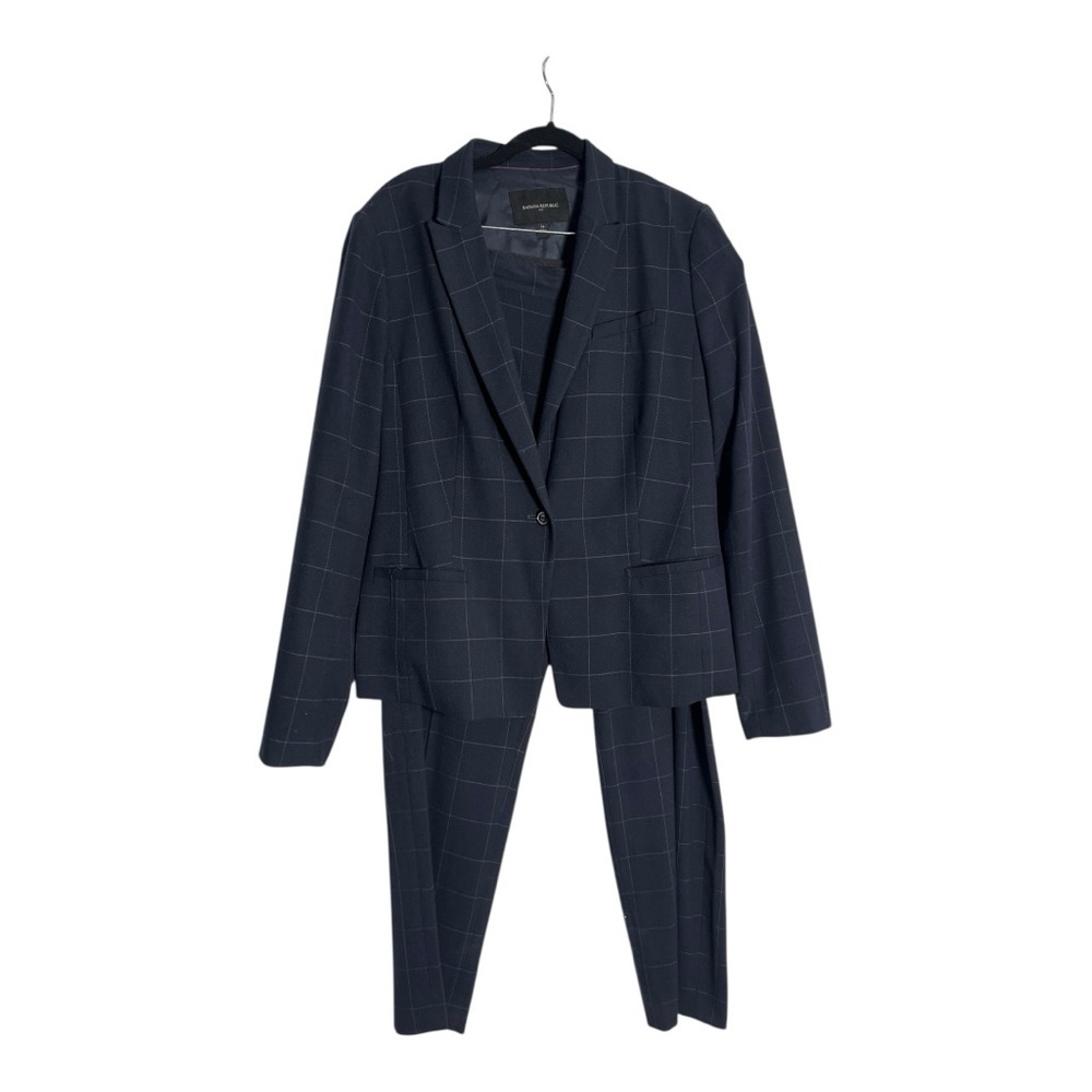 Banana Republic Navy Windowpane Blazer - Picture 3 of 7